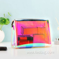 New Waterproof Female Transparent Laser Cosmetic Bag TPU Stylish Wash Toiletry Organizer Bag Clear Portable Make Up Bags